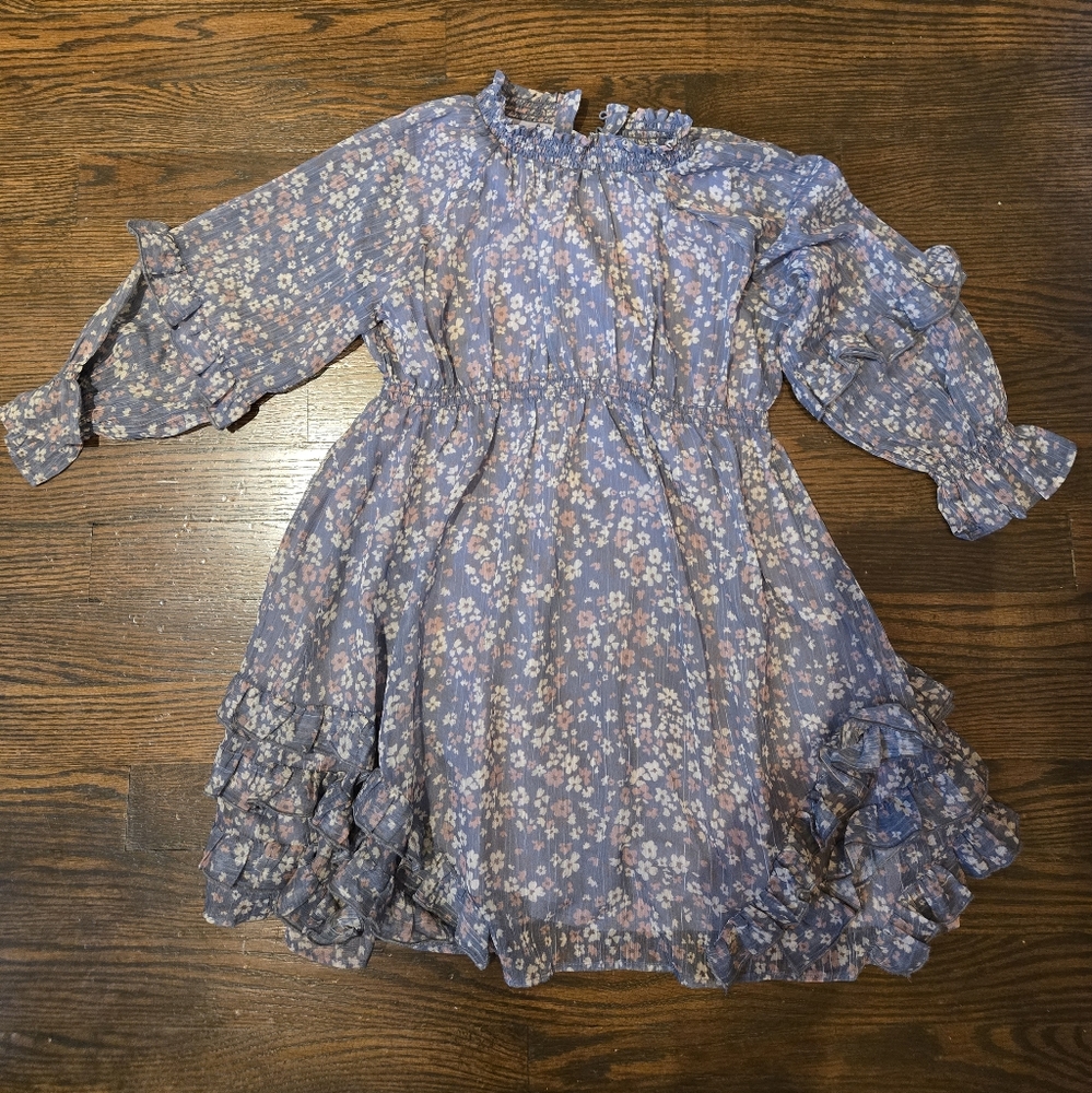 Floral Blue Kids Dress